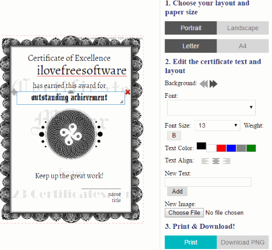 123 certificates- online formal certificates maker