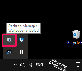 Desktop manager tray icon