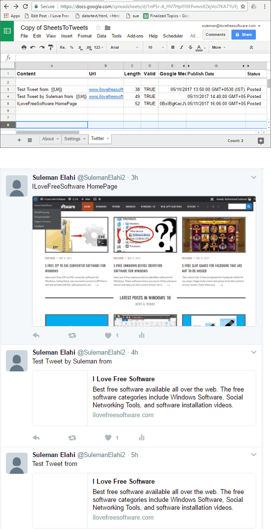 How To Schedule Tweets Using Google Sheets, Add Links And Images