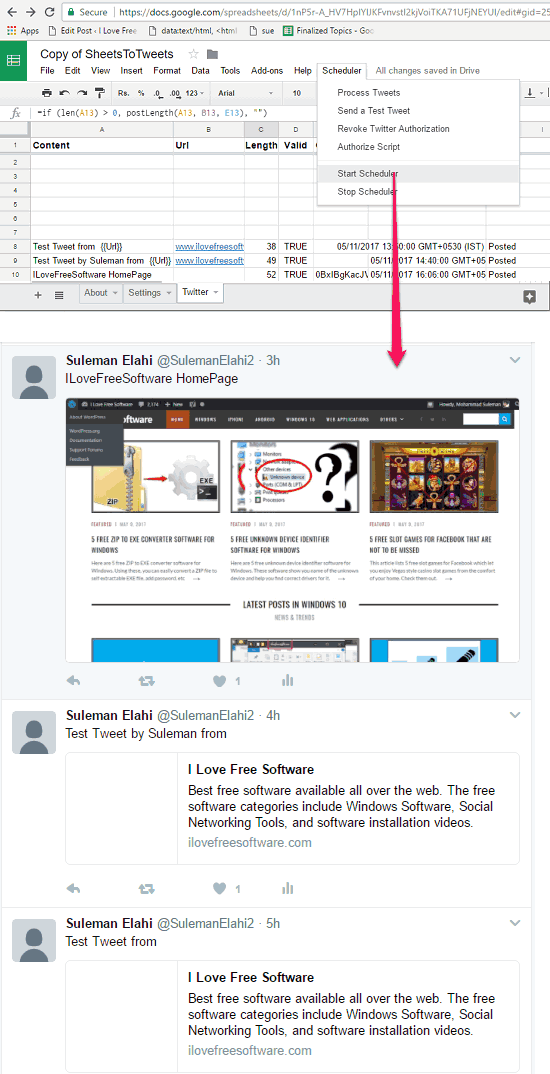How To Schedule Tweets Using Google Sheets, Add Links And Images