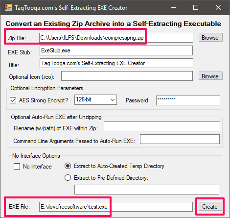 Zip Self-Extractor Creator