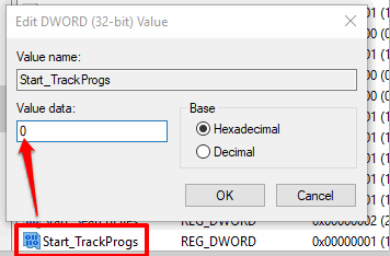 add 0 in value data of starttrackprogs