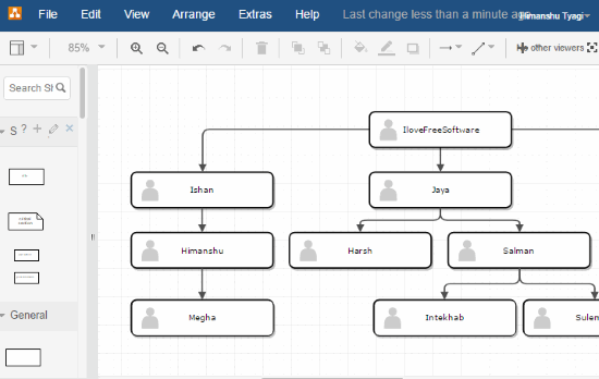 free website to create organization chart online- draw.io