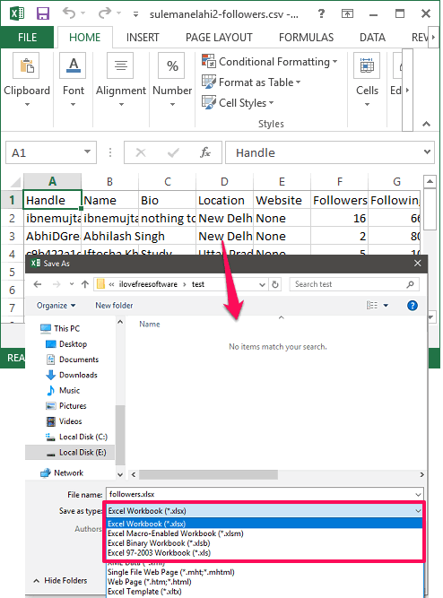 export as xls or xlsx convert csv