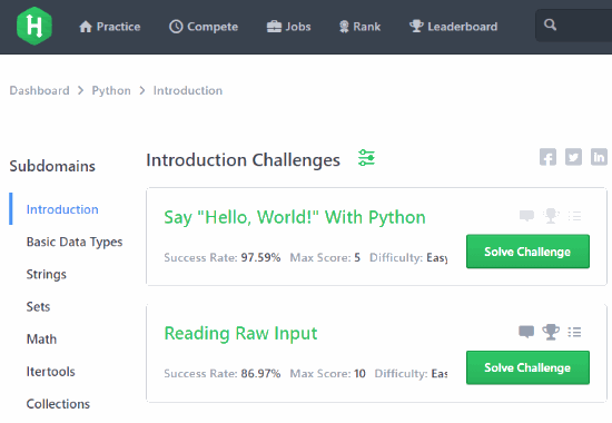 hackerrank-practice python online