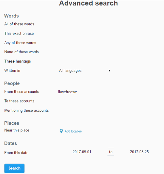 how to see tweets by month