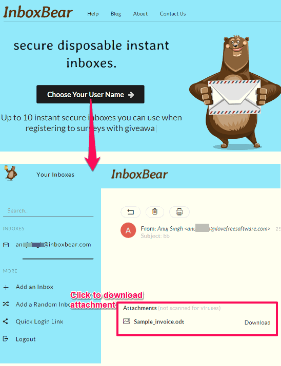 inboxbear in action