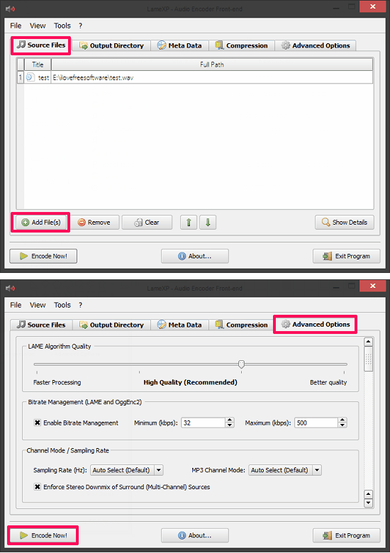 lamexp convert wav to mp3