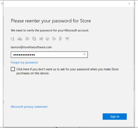 login to your microsoft account