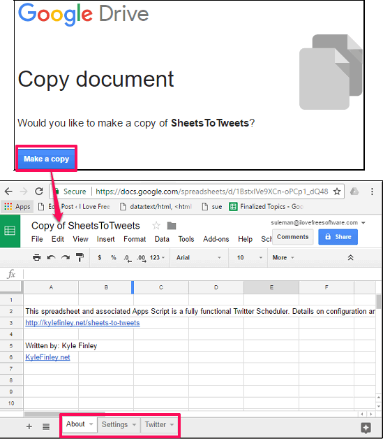 make copy of google sheet