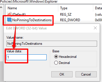 set 1 as value data