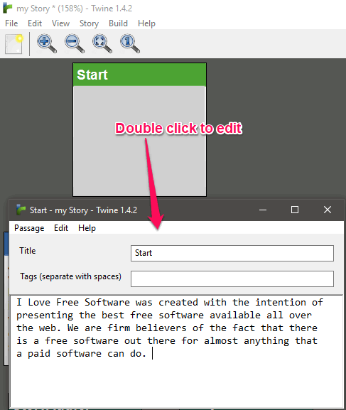 twine edit story passage
