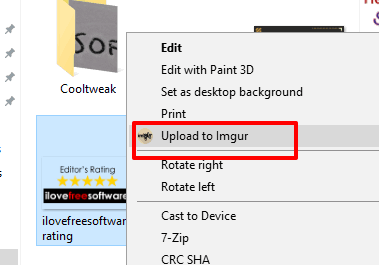 upload image using right click context menu