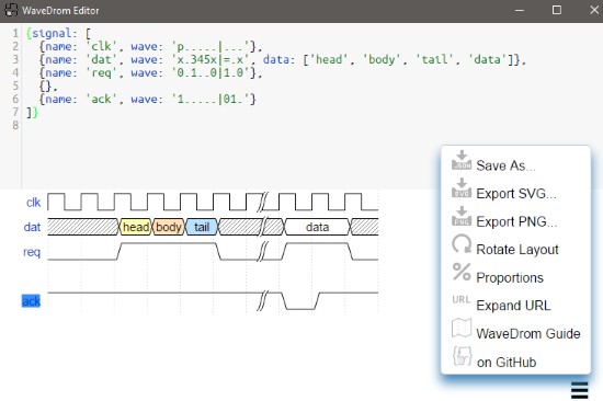 wavedrom editor- timing diagram software