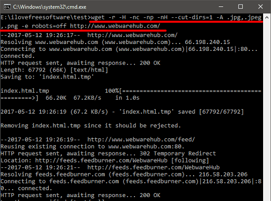 wget command in action