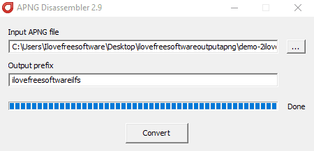 APNG Disassembler software interface