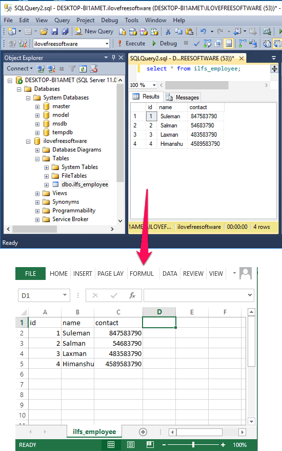 Free Software to Convert SQL Server Database to CSV