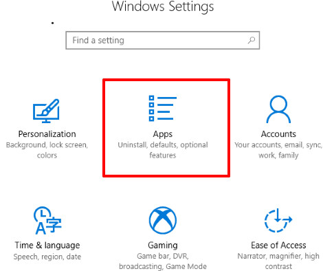 click Apps option