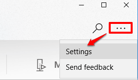 click settings option