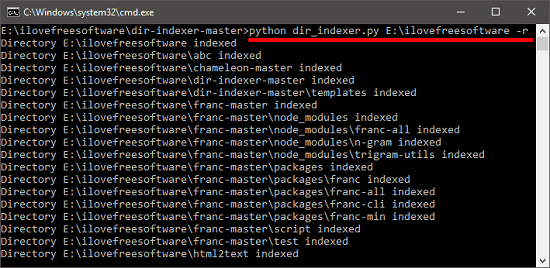 dir-indexer in action