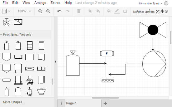 draw PFD online in draw.io