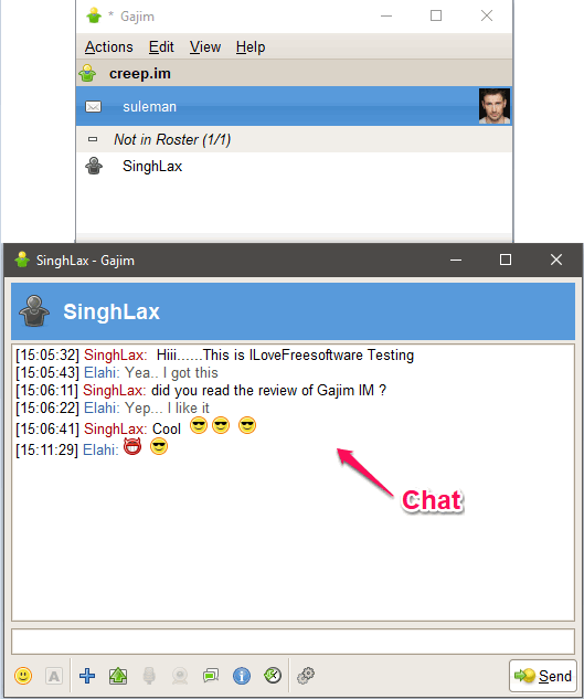 Gajim start chat