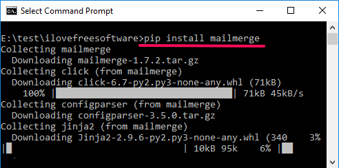 install mailmerge