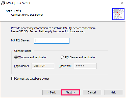 mssql csv connection