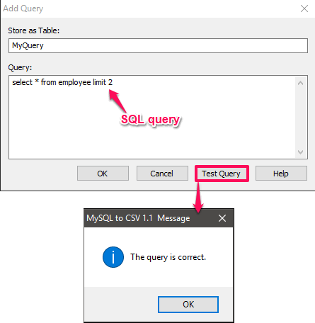 mysql to csv query export