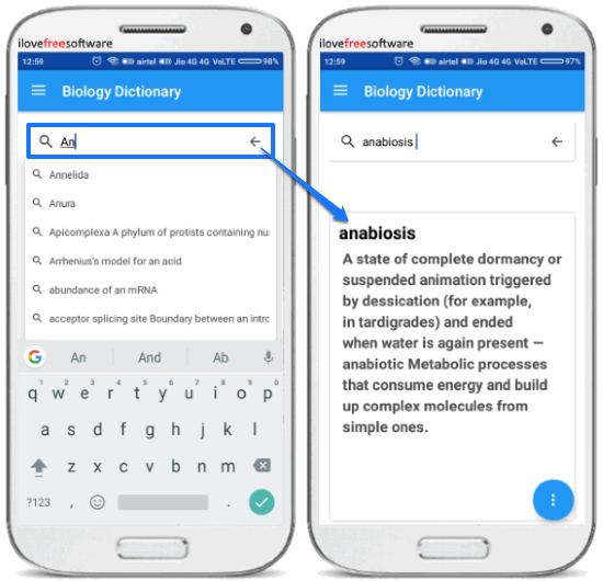 offline biology dictionary