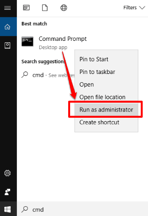 run command prompt as administrator