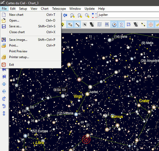 skychart image export