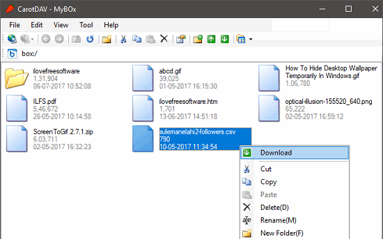 CarrotDAV box downloader