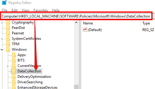 access datacollection key