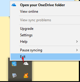 exit onedrive