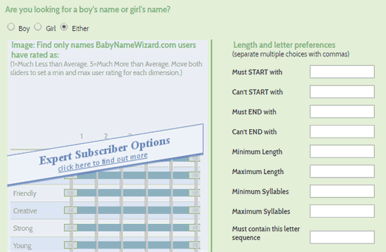 BabyNameWizard - unique baby names