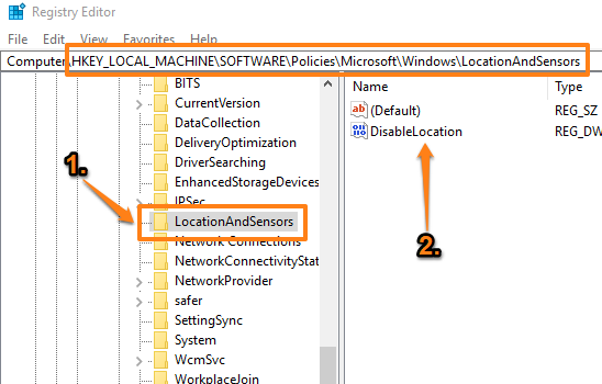 access locationandsensors key and then DisableLocation dword value