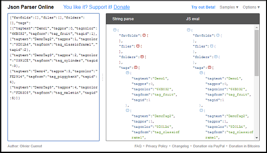 JSON parser online