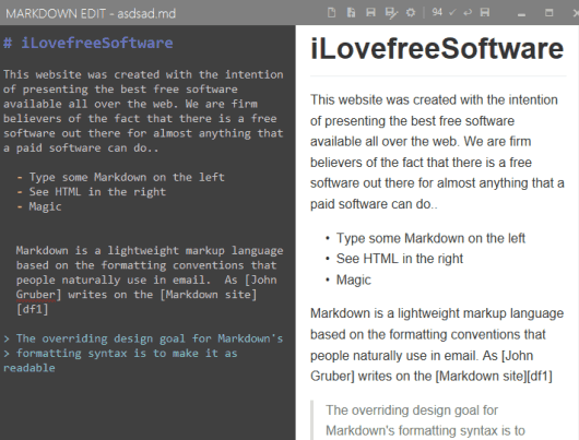 Markdown Edit-interface