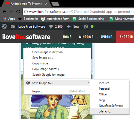 Save Images to Custom Locations from the Right Click Menu in Chrome