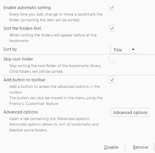 SimpleSort Bookmarks