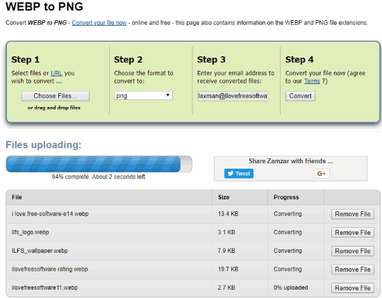 Zamzar webp to png converter