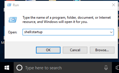 open startup folder using run command