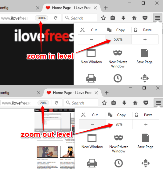zoom in and zoom out level changed in firefox