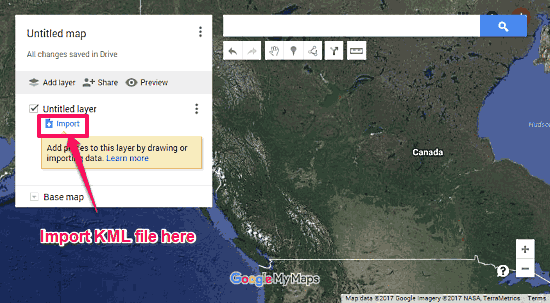 import kml file to google maps