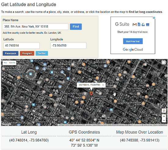 latitude longitude coordinates