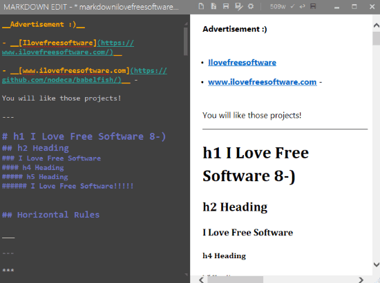 Markdown Edit- interface