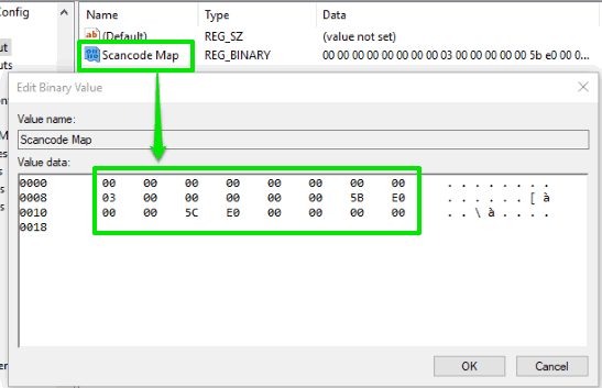 add value in Scancode Map value data