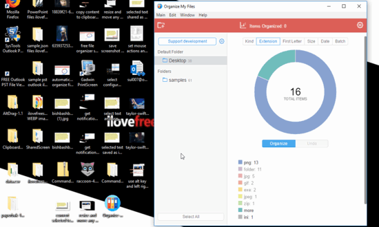 automatically organize files by their type size date