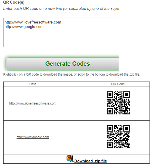 Bulk QR Code Generator